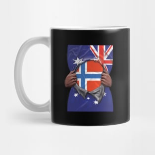 Norway Flag Australian Flag Ripped - Gift for Norwegian From Norway Mug